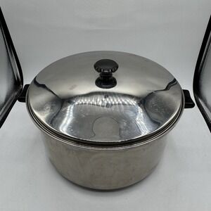 Vtg SEARS HEAT CORE Stainless Steel 10 Qt Stock Canning Pot WITH Lid USA Made